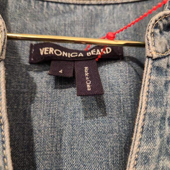 Veronica Beard button front denim shirt midi dress size 4 - Picture 6 of 6